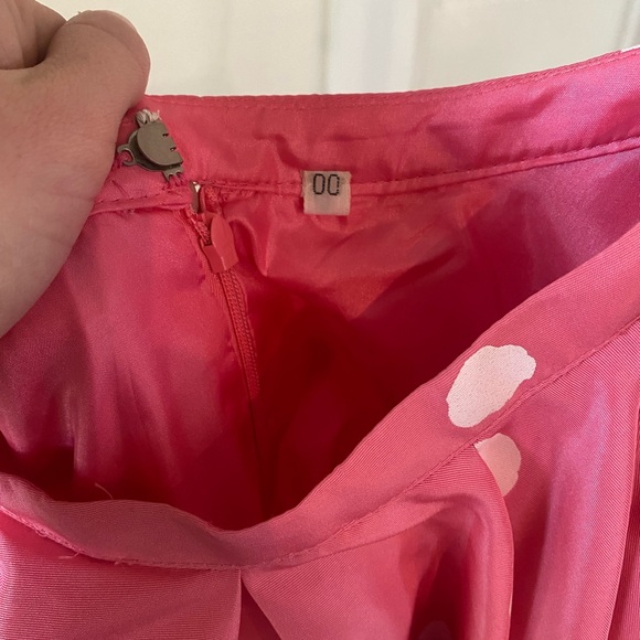 Sherri Hill Pearl White and Pink Polka Dot Prom Dress - Picture 3 of 5